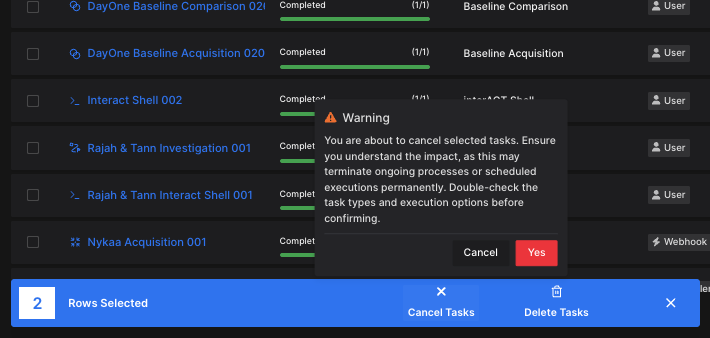 Task Cancellation and Deletion | Cisco XDR Forensics Knowledge Base