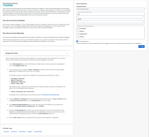 Cisco Secure Access integration form with API key fields, feature selection, and configuration steps.