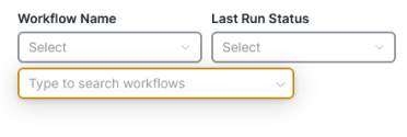 Type to search workflows