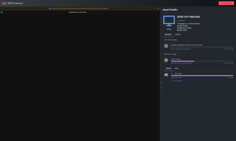 Cisco XDR Forensics asset details for DESKTOP-PN004B0: 100% disk usage, 10.75 GB free memory.