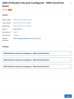 Cisco Secure Access detection findings drawer showing access details, categories, severity, and three findings.