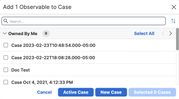 Add Observables to Case